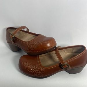 Dansko Savanna Brown Leather Mary Jane Women's Comfort Shoes Size EU 39 US 8